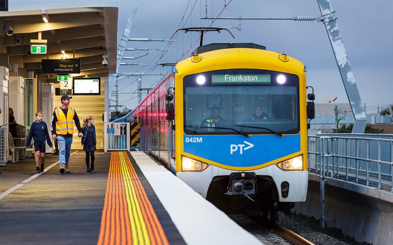 Passengers can access the new Mordialloc Station via lifts and stairs at both ends of the platforms
